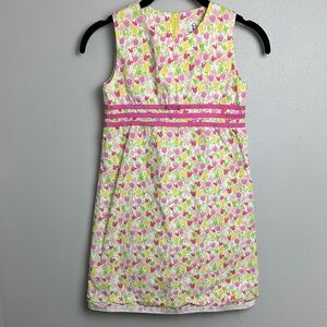 Lilly Pulitzer Floral Girls Dress in Pink and Green